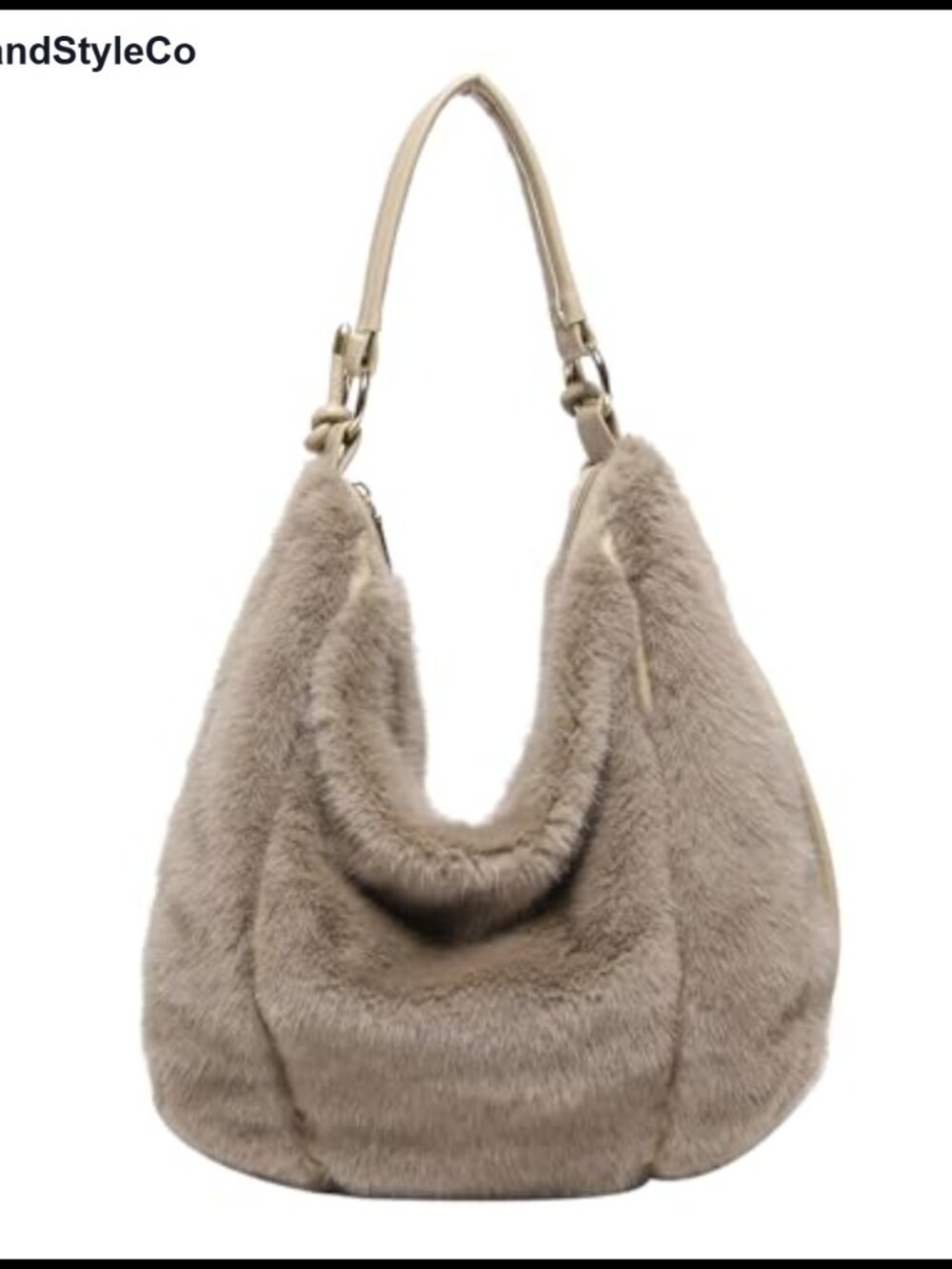 Faux Fur Tote Bag Fuzzy Purse with Strap Furry Handbag Plush Crossbody